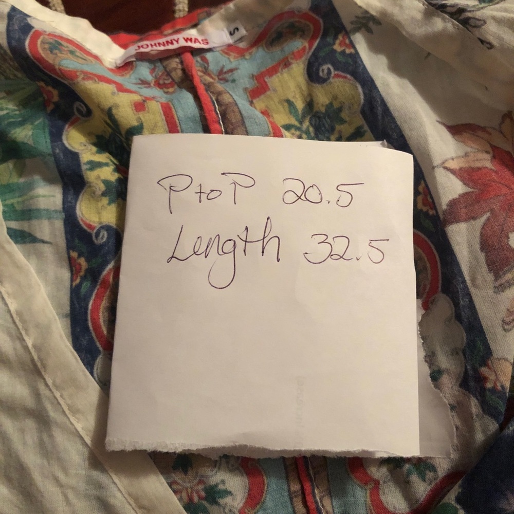 Johnny Was cotton tunic. Size small. EUC - Picture 11 of 11